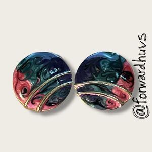 Bundle Sale 3 for $15 | Vintage Enamel Swirl Earrings